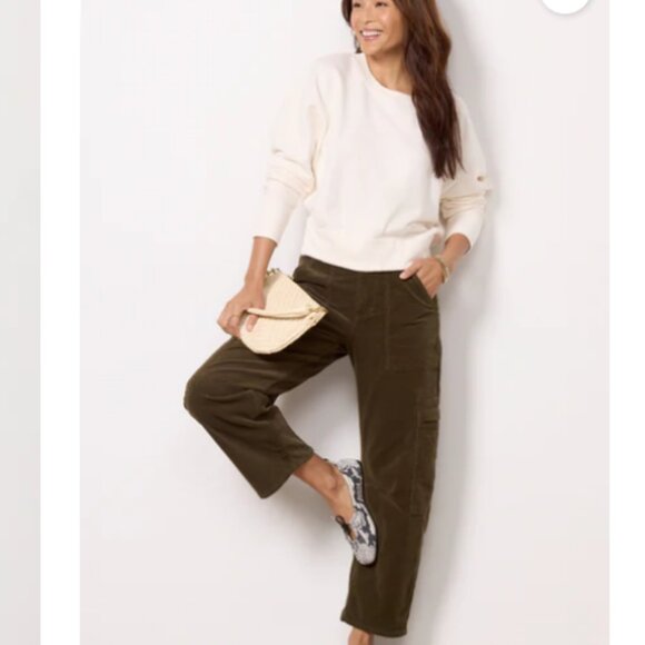 Evereve Baylor Corset Sweatshirt, Size M, Ivory/Off White - Picture 2 of 9